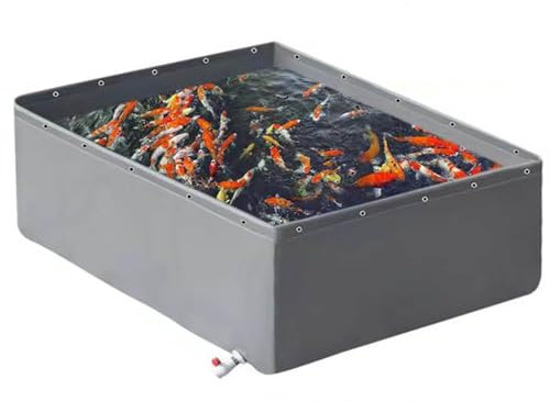 Genérico Estanque de jardín sobre el Suelo con válvula de Drenaje, Piscina Gruesa de Lona Grande Plegable para Exteriores, Lona de Piscina de Lona de PVC de 0,6mm,Gris,1x1.5x0.8m