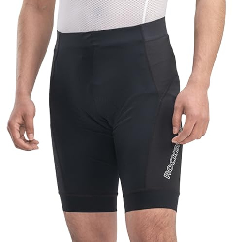 ROCKBROS Radlerhose Herren Kurze Hosen mit Sitzpolster und Tasche, Atmungsaktiv Stoßdämpfung Fahrradhose Unterhose Wandershorts MTB Hose