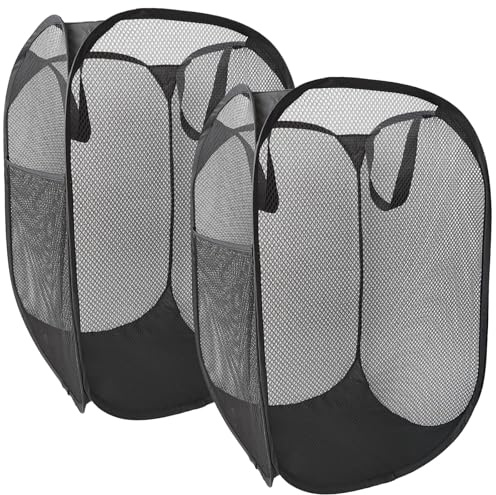 2 Pack Pop Up Laundry Basket, Folding Laundry Basket, Foldable Folding Laundry Baskets Used for Storing Clothes, Pants, Shoes, Etc
