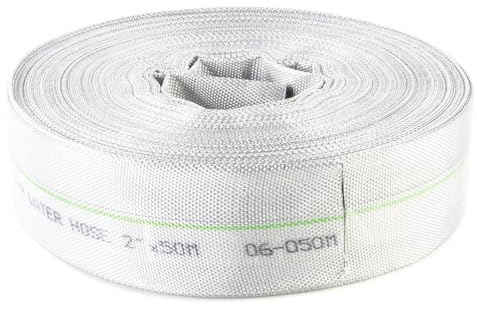 Flexibel slang för brandpumpar | Ø 52 mm/2 tum | Längd 50 m | för smutsigt rent vatten avloppsvatten | termisk och mekanisk beständighet | polyester
