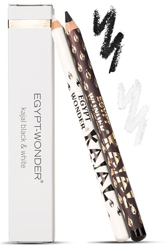 EGYPT-WONDER Kajal Black&White – set med svart och vit kajalpenna – för djup, fräsch och mångsidig ögonmakeup