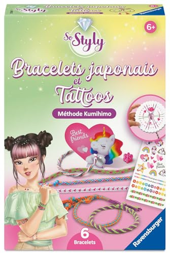 Ravensburger – So Styly – Bracelets Kumihimo et Tattoos – Tatouages éphémères – Création Bijoux – Bracelets – Dès 6 Ans – 25861