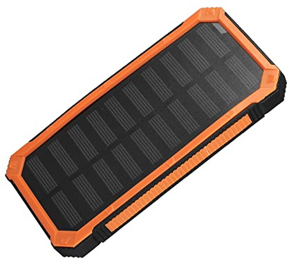 Solar Charger Power Bank 20000Mah, Fornisce Doppie Porte e Torcia USB, Banco di Batterie Ricaricabili per Caricatore Wireless Portatile per, Fotocamera e Altri Prodotti Digitali (ORANGE)
