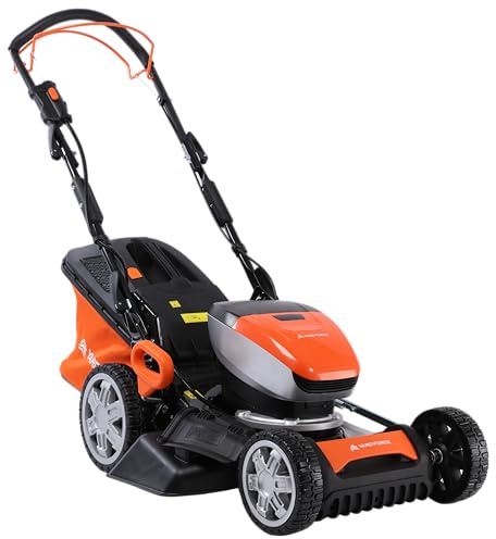 Yard Force LM C46 Akku-Rasenmäher 40 V (2 × 20 V 5,0 Ah) | 46 cm Schnittbreite | 7-Fach Höhe 25–75 mm | 55 L Fangkorb | Mulch- & Seitenauswurf | Selbstantrieb & StahlDeck