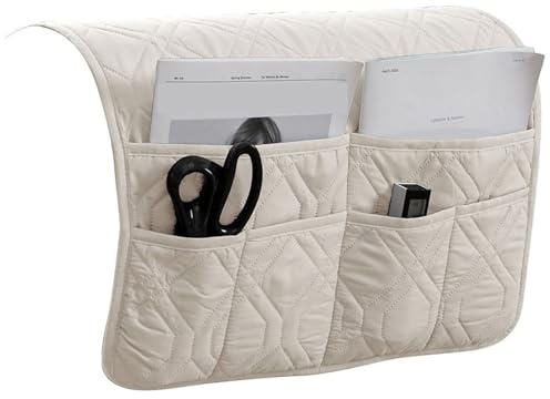 ILiemao Sofa Armlehnenbezüge Sesselschoner Sesselauflage Armlehnenbezüge Armkappen Für Sessel Sofa Couch Armlehnenbezug Bequem Wasserfest Armlehnenschoner Weiche(Beige Weiß)