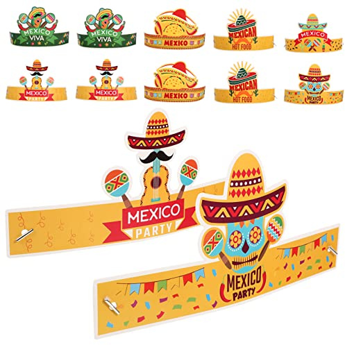 Cabilock 12 pezzi Cappellini da Festa Messicani per e Fotografie Accessori Colorati e Divertenti per Feste Tema e Celebrazioni