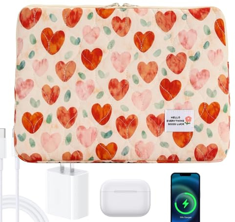 Couper D'ordinateur Portable Mignon - Étui Floral De Créateur, Coquille De Protection | Sac Slim Multifonctionnel Durable, Organisateur Portable Pour Les Femmes, Bureaux, Voyages, Collège, Bibliothèqu