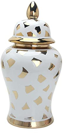 F Fityle Pot de gingembre en céramique de chinois avec couvercle vase floral décoratif traditionnel pour les mariages