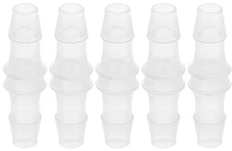 RATCHROLL Plástico Manguera Púa Conector 1/4 L Forma 2 Vías Tubo Conector Transparente 5Pcs