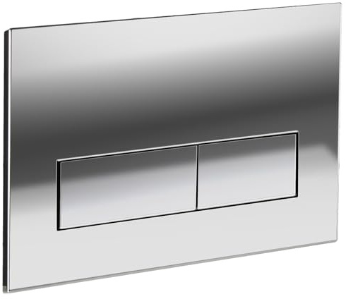 Empyreal placa actuador reemplazo panel frontal de cisterna de inodoro, con juego de varillas de descarga y marco de fijación, para Geberit Sigma 01,20,30, descarga doble(Cromo)