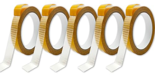GROVBLE 5 Rollen Saumband Selbstklebend 1 cm × 10 m | 5 Rollen für langanhaltende Nutzung & beste Flexibilität: Enthält 5 Rollen selbstklebendes Saumband (jeweils 1 cm × 10 m).