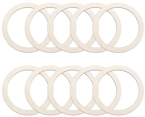 QUARKZMAN 4.9 Inch Anneaux En Bois Non Finis Cercles En Bois Naturel Ornements Plats Ronds En Forme De Cercle Tranches De Bois Pour Frames DIY Projets De Bricolage Peinture Décoration 10Pcs