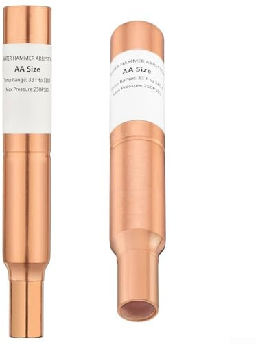 UrbanHui 1/2 Inch Water Hammer Arrestor | Copper Cavity with Sweat Connection for Noise & Shock Reduction | Compatible with Copper and Brass Piping Systems(2PCS)