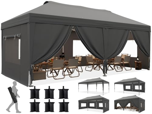 Quictent Faltpavillon 3x6m wasserdicht | Gartenpavillon, mit Seitenwänden, UV-Schutz 50+, Tragetasche inkl, Stahlrahmen, einfacher Aufbau, Wasserdicht UV-beständig
