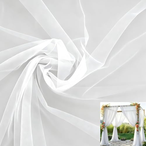 Tüll Stoffe zum Nähen 10m x 160cm – weißer Soft Tüllstoff, Netzstoff Dekostoff Drapierstoff für Hochzeitsbogen Hochzeit Vorhang Schleier Zeremonie Tüllrock Arbor Party Geschenke Deko