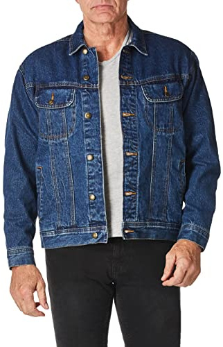 Wrangler Herr Rjk32 robust slitage flanellfodrad jeansjacka, Antik marinblå, L
