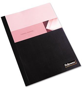 Fellowes PVC/Linen Thermal Binding Covers, 11 1/8 x 9 3/4, 120-Sheet Capacity, Clear/Black, Pack of 10