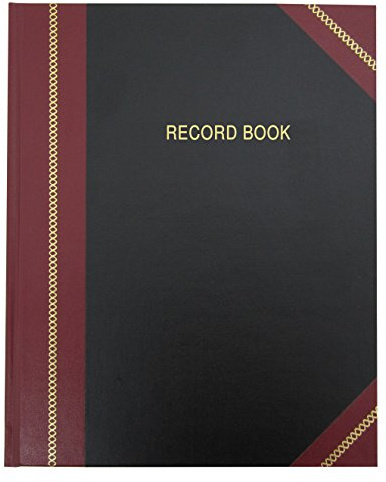 BookFactory Record Book Professional Record and Account Notebook College Ruled Notebook - 96 Ruled Pages (8'' x 10'') Section Sewn Hardbound (Made in USA)