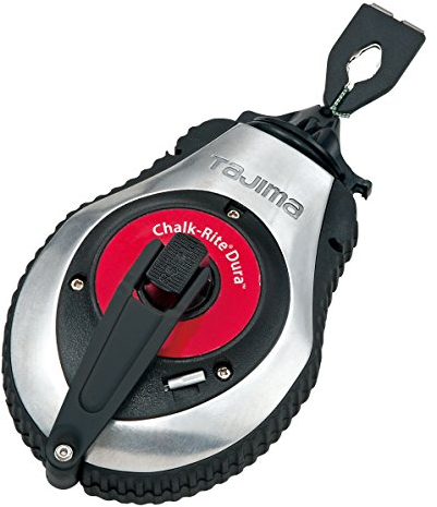 TAJIMA Chalk Line CR401S Chalk-Rite Dura Kreidebox mit extra dicker 1 mm Schnapplinie und integriertem Griffauslöser