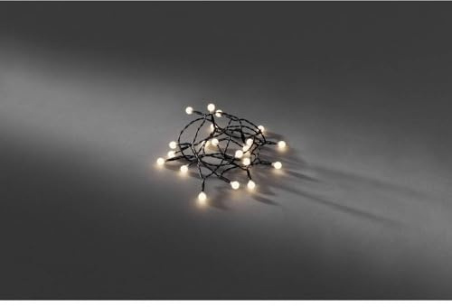 Konstsmide LED Globelichterkette, runde Dioden, 6h Timer, 50 warm weiße Dioden, batteriebetrieben, Innen, schwarzes Kabel - 1492-107