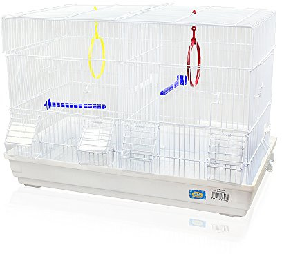 DZL® Jaula para Pájaros (58X32X40CM) en Azul, Verde, Naranja y Blanco - Indica Color Preferido o Entrega al Azar