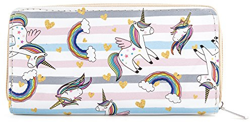 DonDon dam plånbok portmonnä enhörning unicorn mönster regnbåge