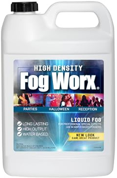 FogWorx Extreme High Density Fog Juice Gallon - Long Lasting, High Output, Odorless Water Based Fog Machine Fluid - for 400 Watt to 1500 Watt Machines