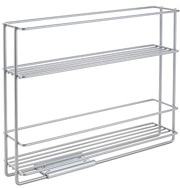 Metaltex 364650000 In & Out Gewürzregal ausziehbar, Metall, Silbermetallic, 6x28x22cm || bis zu 2kgs, Silber