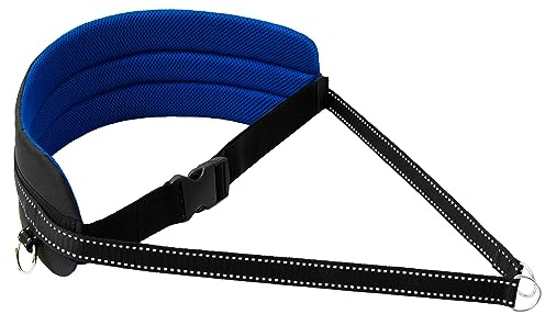 LASALINE Bauchgurt für Hundeleine Canicross Dogtrekking Ski-Jöring Touren Hundesport in Schwarz Blau