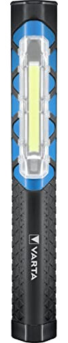 VARTA Lampe de Travail LED incl. 3x piles AAA, Work Flex Pocket Light, torche, lampe, lumière de chantier pratique avec deux modes d'éclairage pour ambiant, atelier, voiture, anti-éclaboussures