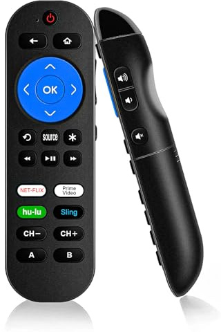 Programmed Remote for Roku Remote Replacement with Volume Key - All in One Remotes Control for Roku Express 4K+, Premiere/+, Ultra, 1 2 3 4, and Vizio TV Extra with 9 Learning Keys (Not for Stick)
