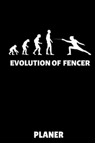 EVOLUTION OF FENCER PLANER: A5 MONATSPLANER Fechten Buch | Kampfkunst Bücher | Schwertkampf | Selbstverteidigung | Fechtbuch | Geschenkidee für Kinder und Erwachsene | Fechter