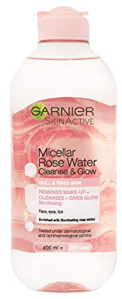 GARNIER, rengörande ansiktsvatten, Micellar Rose Water Cleanse & Glow, 400 ml