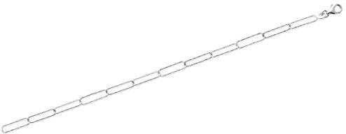 Tata Gisèle - Pulsera de plata 925/000 rodiada, grandes eslabones ovalados con textura, bolsa de terciopelo, 18 cm, Plata