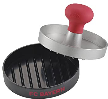 RÖSLE FC Bayern Edition Burgerpresse, silberfarben / rot / schwarz