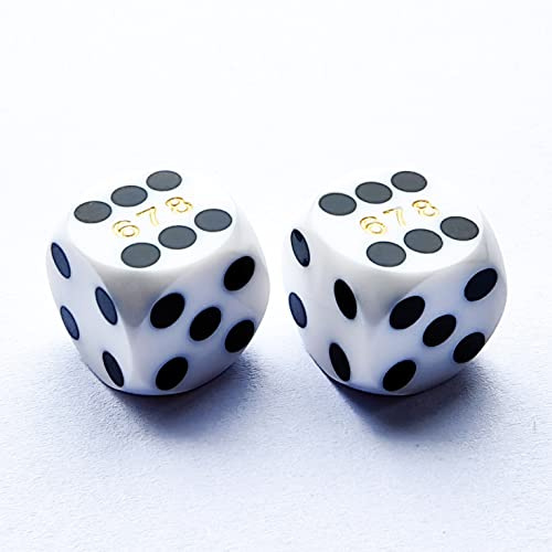 Bescon Professional Precision Dice Round Corner 9/16 (14.3mm) with Random Serial Number, Precision Cut Dice 14.3MM Solid White, 2pcs Set