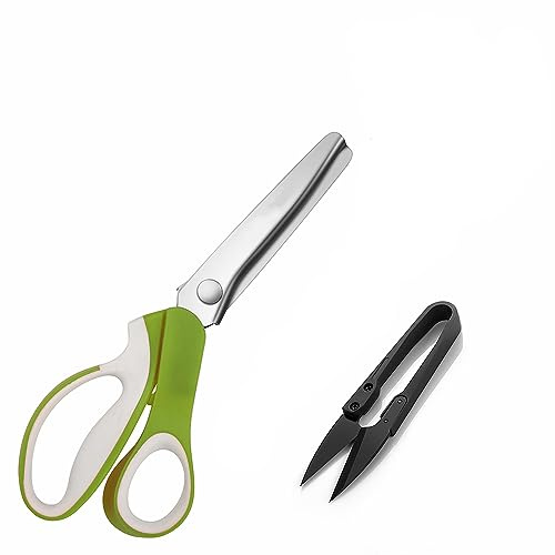 Phildim PD-046-UK-B - Forbici a zig-zag per tessuto, pelle e carta, forbici da cucito