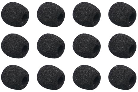 Kicada 12 PCS Lavalier Microphone Windscreen Foam Cover Lapel Mic Mini Windscreen Cover, Mini Size Foam Windscreen Cover Lapel Microphone Replacement Kit(7mm/0.27 diameter)