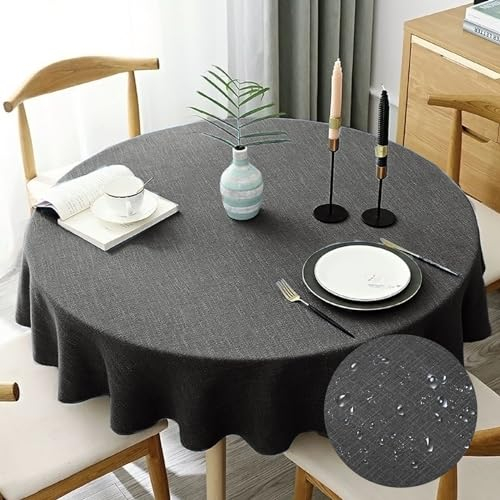 CALIYO Tischdecke Abwaschbar, PVC Tischdecken, Tischdecke Outdoor Rund für Küche, Wohnzimmer, Esszimmer, Balkon und Garten 100cm/ 120cm/ 140cm