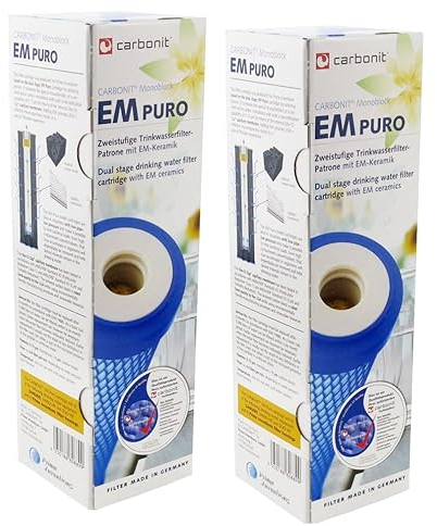 2 x Wasserfilter EM Puro von Prime Inventions mit Kapillarmembran und EM-Keramik | guter Durchfluss geeignet für Wasserwirbler