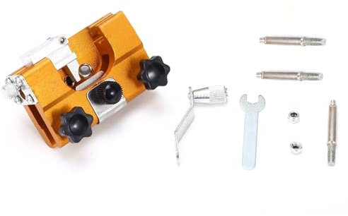 Portable Chainsaw Sharpener, Labor Saving Aluminum Alloy Hand Chain Sharpening Tool, Easy to Carry, for Household Use (Hand chain grinder (with three grinding heads))