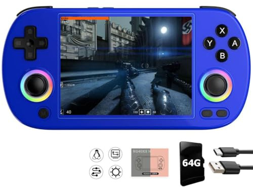 ANBERNIC RG40XX H Retro Gaming Console with 4.0'' IPS Screen, 64GB TF Card, Linux 64-bit System, Supports 5G WiFi, Bluetooth, HDMI and TV Output