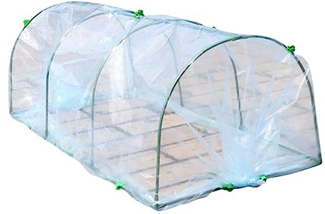 KONTONTY Struttura per Serra da Giardino in Plastica Verde, Telo e Antineve per Protezione Piante e Fiori su Terrazzi e Aree Esterne,