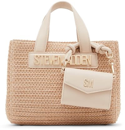Steve Madden Damen Flores Mini-Tragetasche aus Bast, Sand