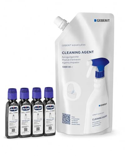 BADfabrik24 Geberit AquaClean Pflege-Set 1 L Reiniger + 4 Entkalker