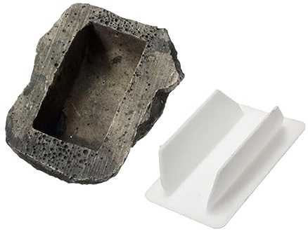 Angoily 1pezzi Pietra Nascondi Chiavi Finta Scatola Portachiavi in Resina Simulazione Pietra Per Giardino Decorazione Da Esterno Custodia Chiavi Sicura