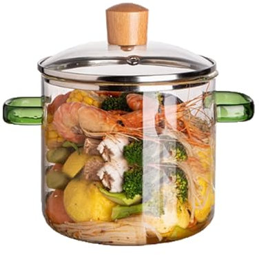 Vllentin Glass Cookware,Transparent Pot,Glass Stovetop Pot,Large Capacity,with Cover,Thickened,for Cooking On Stove Simmer Pot For Pasta Noodle,Soup