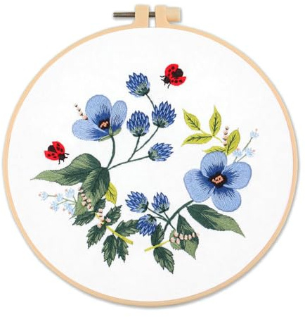 PEKNUX Diy Stickerei Material Paket Kit Blumenkranz Su Stickerei Kreuzstich Handarbeit Geschenk