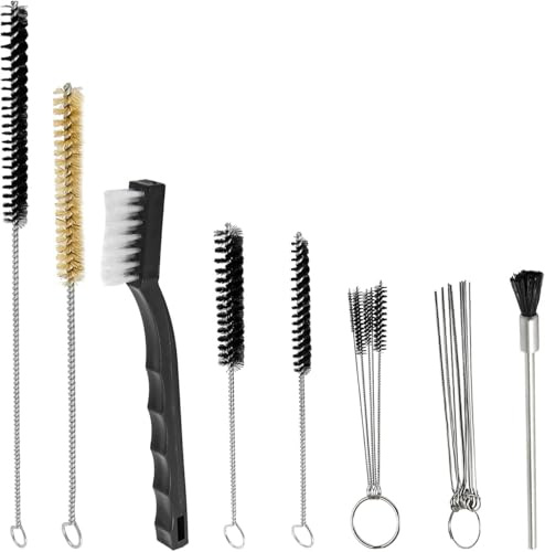KEWAYO Lot de 21 accessoires pour pistolet à peinture - Kit de nettoyage d'aérographe portable - Kit complet de buses avec brosse en acier inoxydable pour aérographe propre