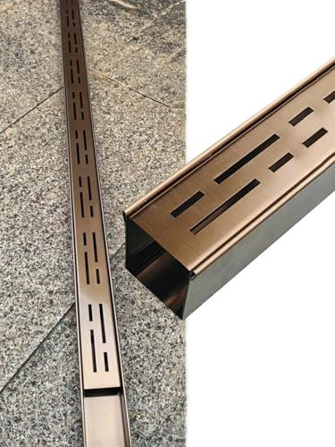 Canal de drainage en acier inoxydable avec grille – Drainage à rainure pour cour, jardin, terrasse, décoration facile à installer
